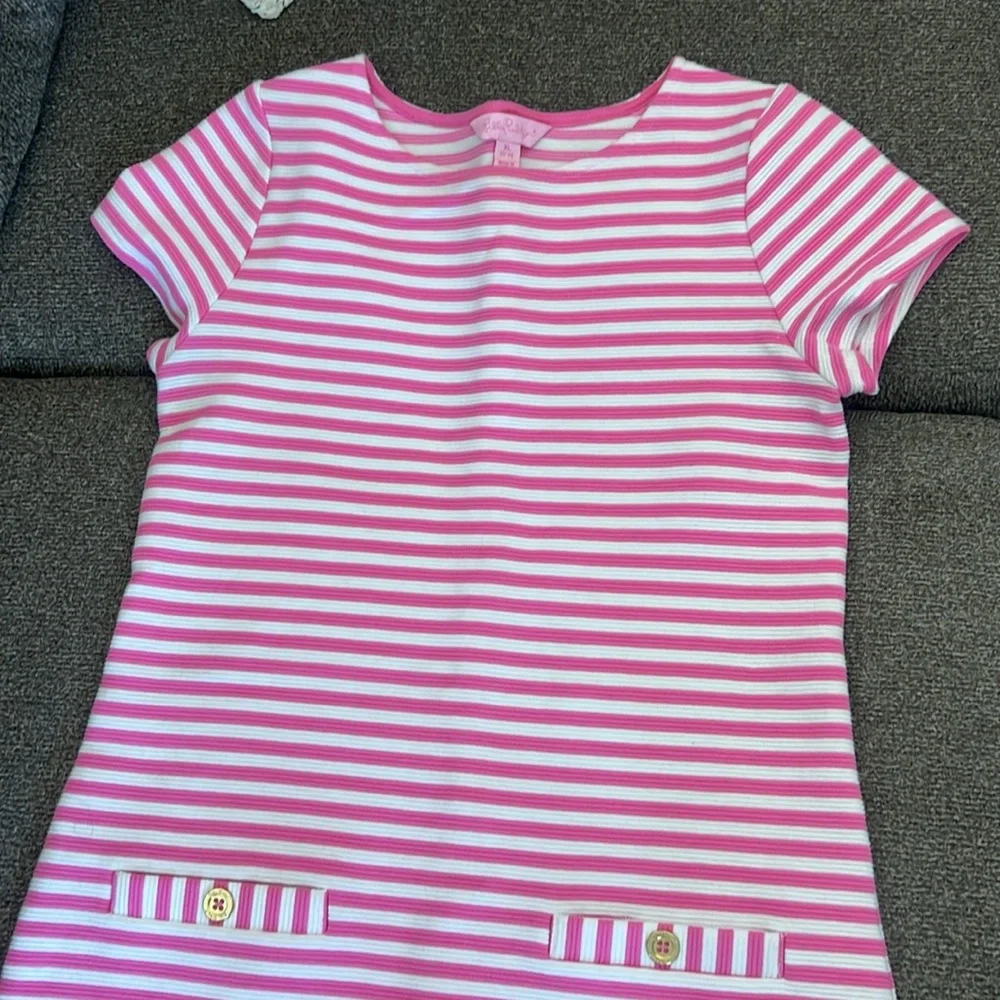 Lilly Pulitzer Little Layton Ottoman-Stripe‎ Shift Dress, Hotty Pink, Girls'